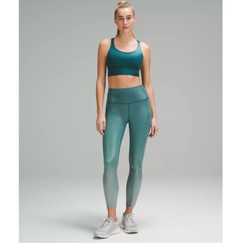 lululemon Energy Longline Bra Foil Medium Support, B-D Cups in Storm Teal - Picture 14 of 14